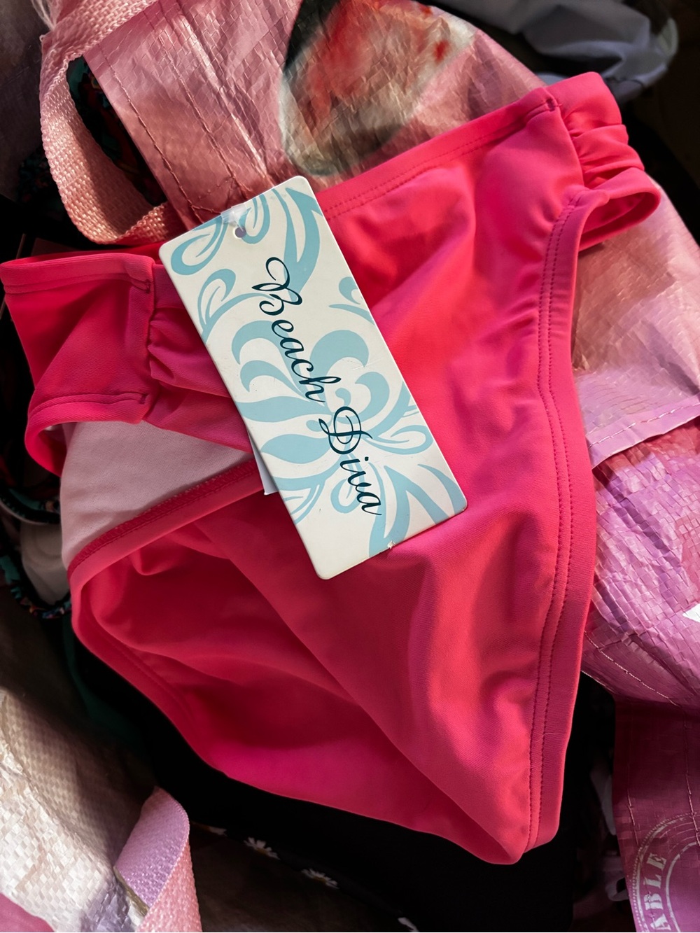Beach Diva Women's Peach Pink Bikini Bottom NWT Size 12